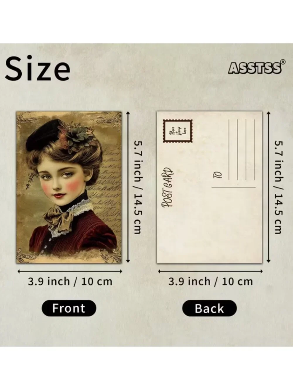 Postcards Vintage Victorian Girls Ladies Double-Sided Scrapbooking Junk Journal